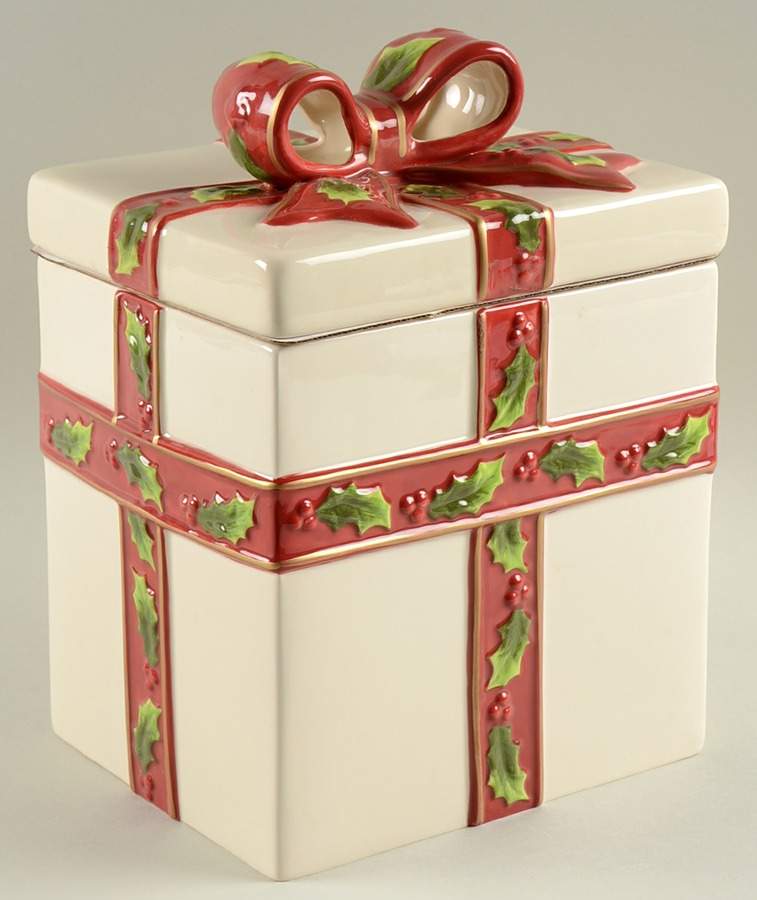 Holly Jolly Figural Cookie Jar & Lid by St Nicholas Square-1