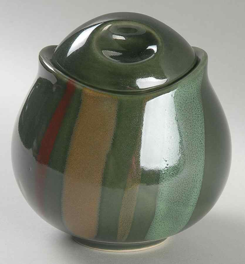 Avanti Green Sugar Bowl & Lid by Sango-1