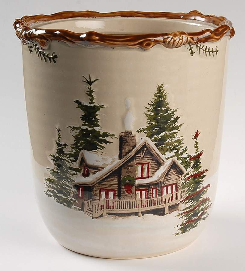 Snow Valley Cookie Jar No Lid by St Nicholas Square-1