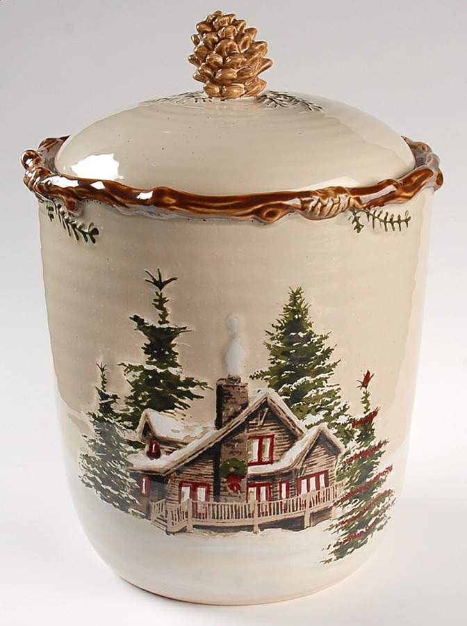 Snow Valley Cookie Jar & Lid by St Nicholas Square-1