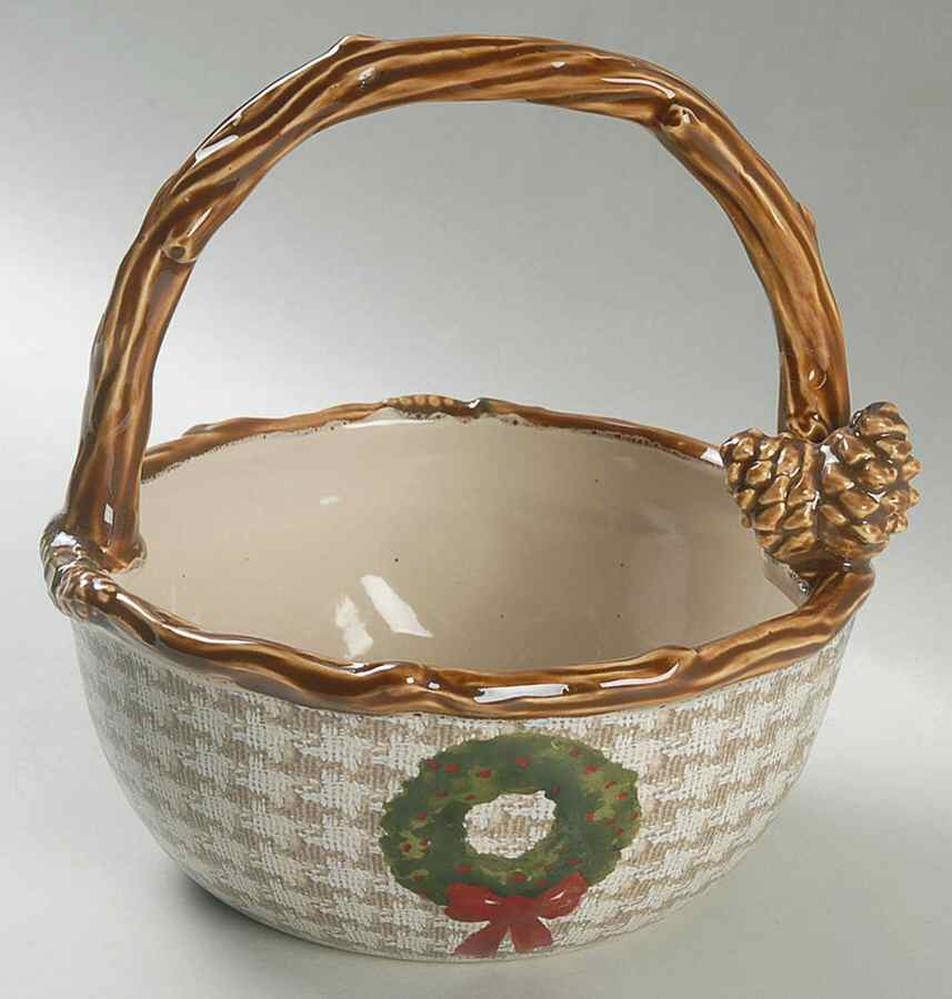 Snow Valley 7" Handled Basket by St Nicholas Square-1