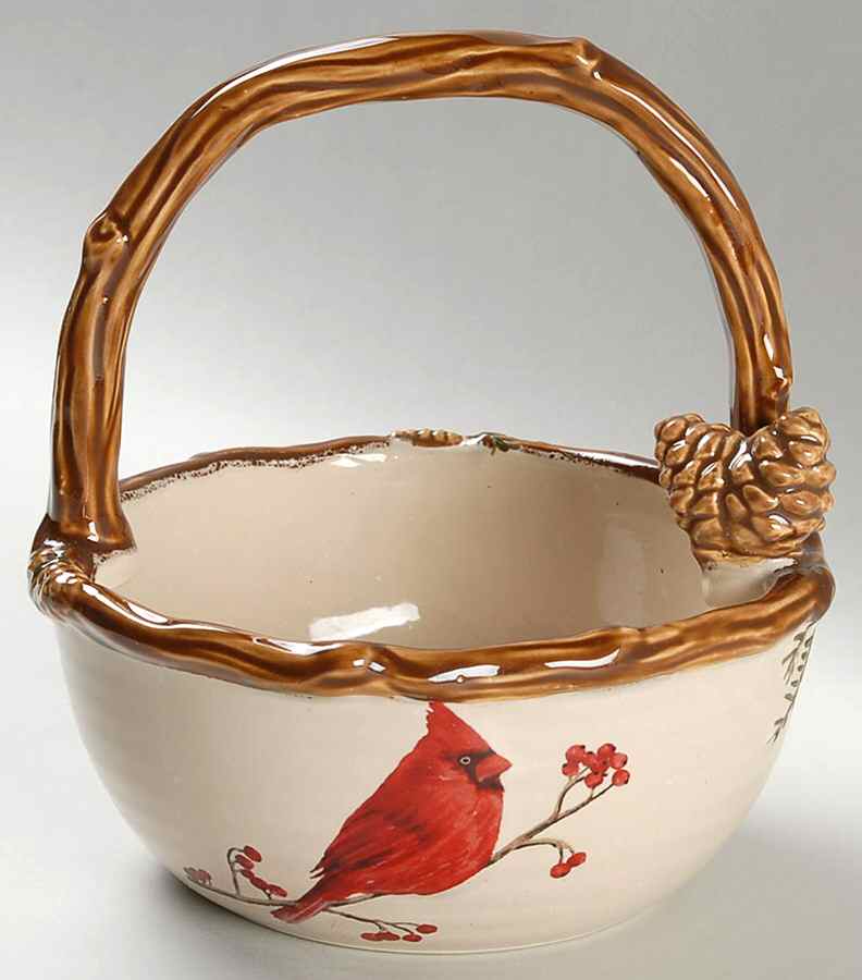 Snow Valley 7" Handled Basket by St Nicholas Square-1