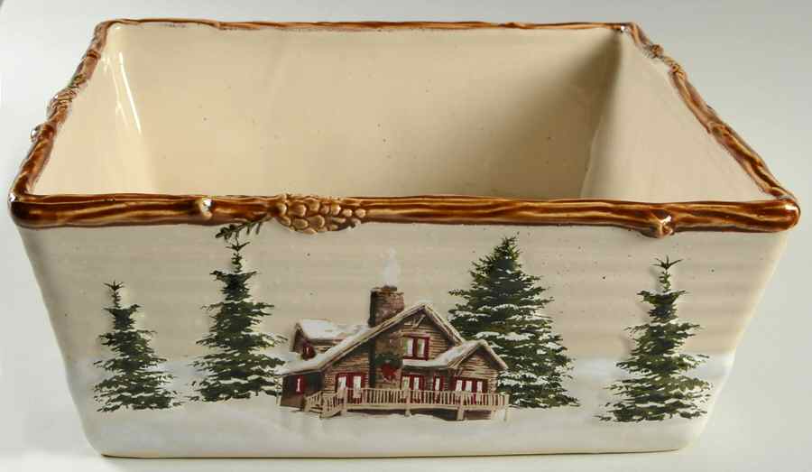 Snow Valley 10" Square Serving Bowl by St Nicholas Square-1
