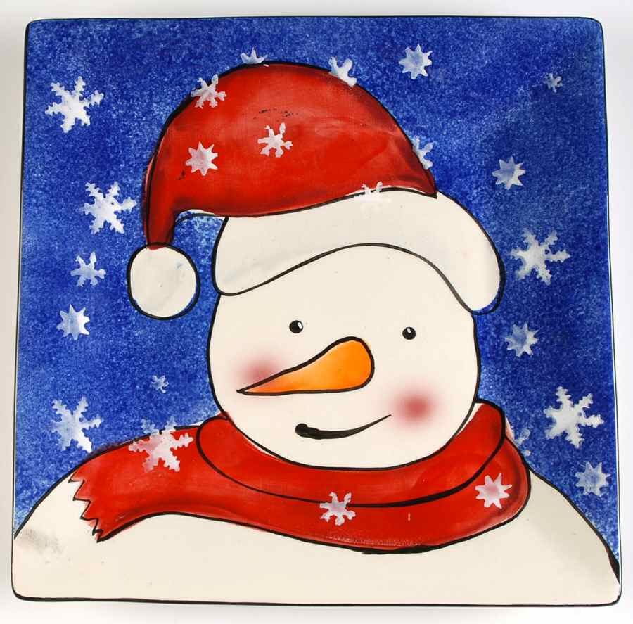 Snowman Smiles Dinner Plate by Sakura-1