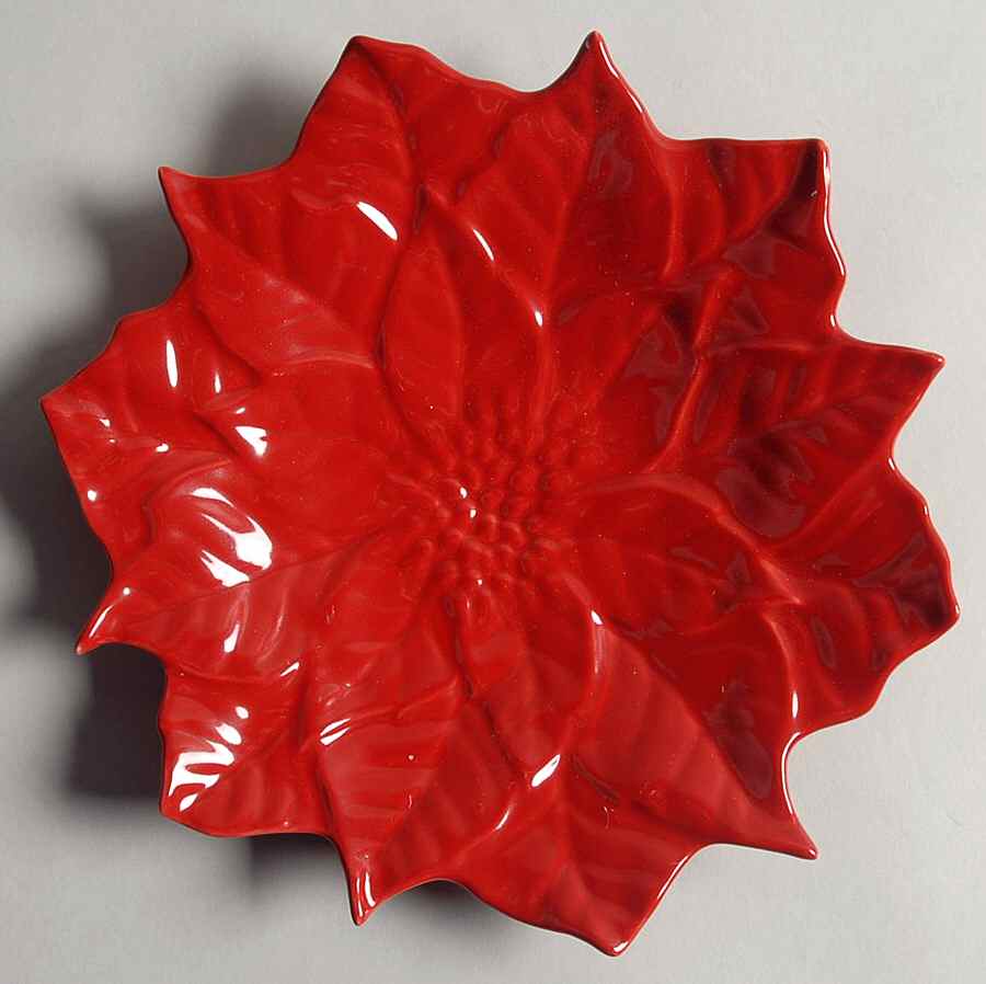 Poinsettia Red Salad/Dessert Plate by Sadek-1