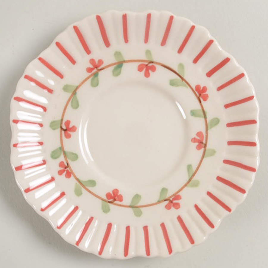 Red Pinstripe Saucer for Child's Cup by Sadek-1