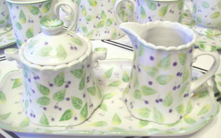 SAD81 Creamer & Sugar with Lid & Tray Set by Sadek-1
