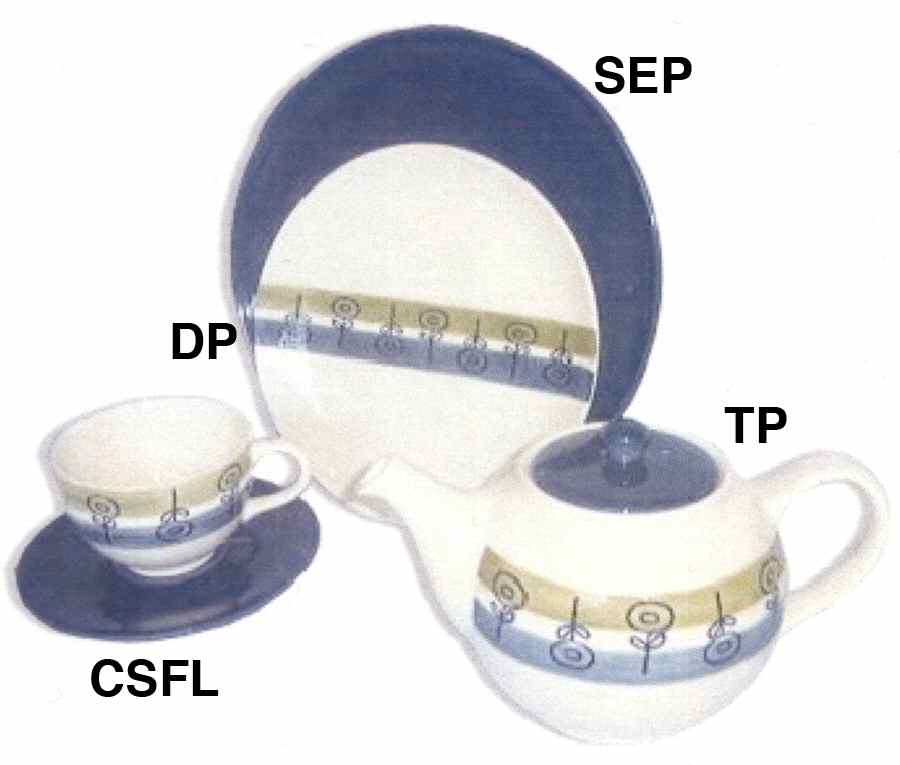 Line Blue Dinner Plate by Secla-1