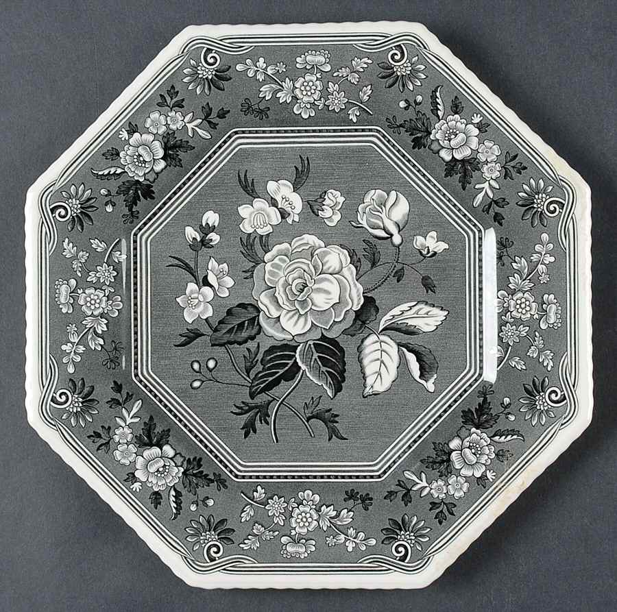 Sutherland Black Octagonal Luncheon Plate by Spode-1