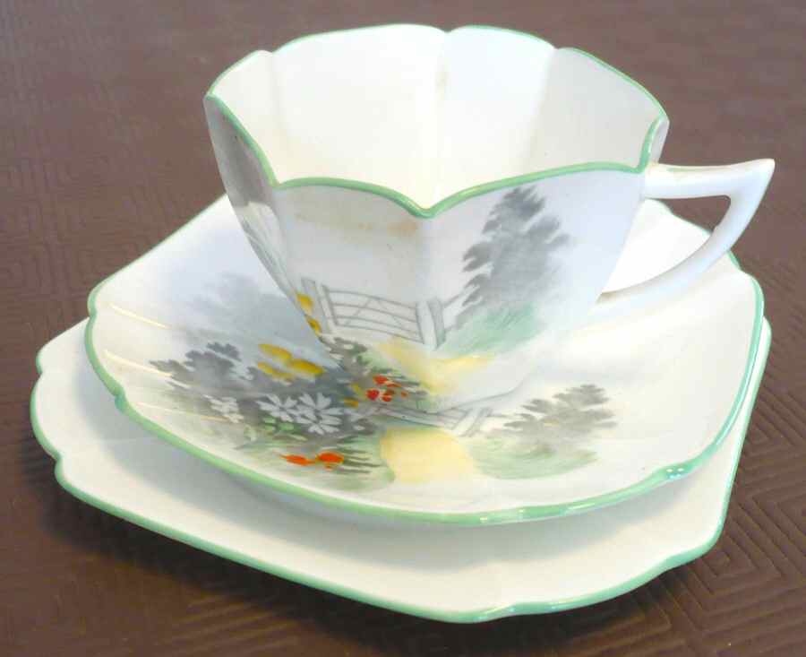 S2121 Flat Cup & Saucer Set by Shelley-1