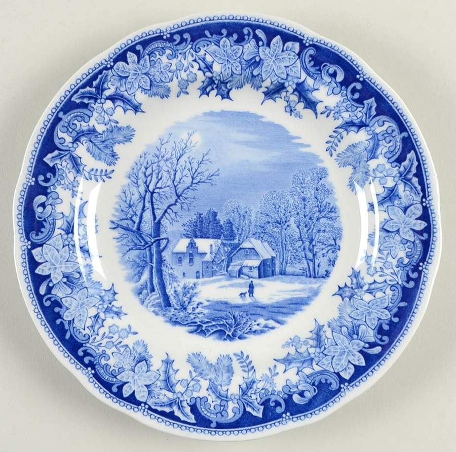 Winter's Eve Blue (Regimental Shape) Dessert/Pie Plate by Spode-1