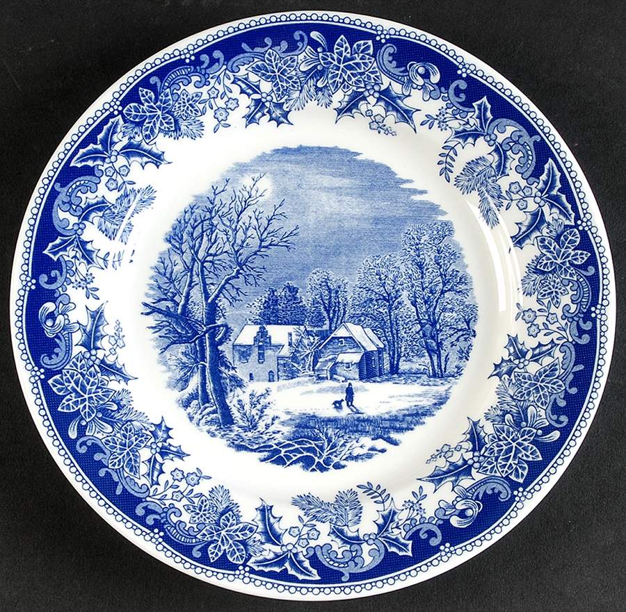 Winter's Eve Blue (Regimental Shape) Salad Plate by Spode-1
