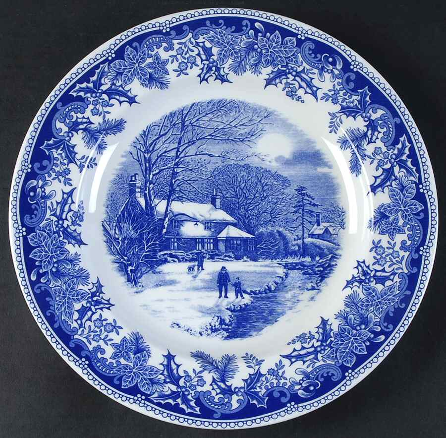 Winter's Eve Blue (Regimental Shape) Dinner Plate by Spode-1