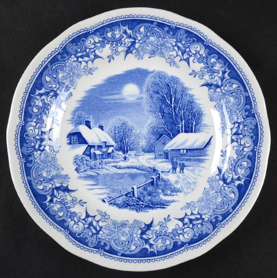 Winter's Eve Blue (Regimental Shape) Bread & Butter Plate by Spode-1