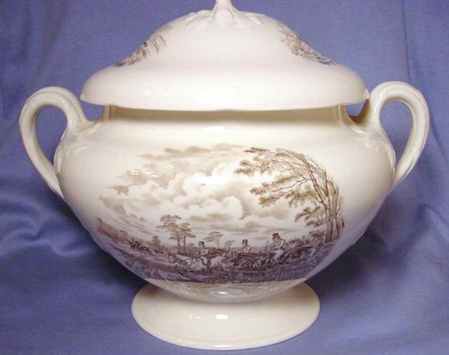 Herring Hunt Brown (Scalloped) Tureen &  Lid by Spode-1