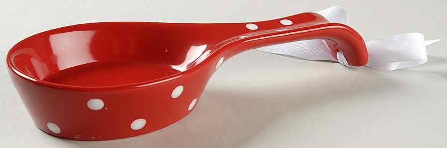 Dots Red Spoon Rest/Holder (Holds 1 Spoon) by Signature-1