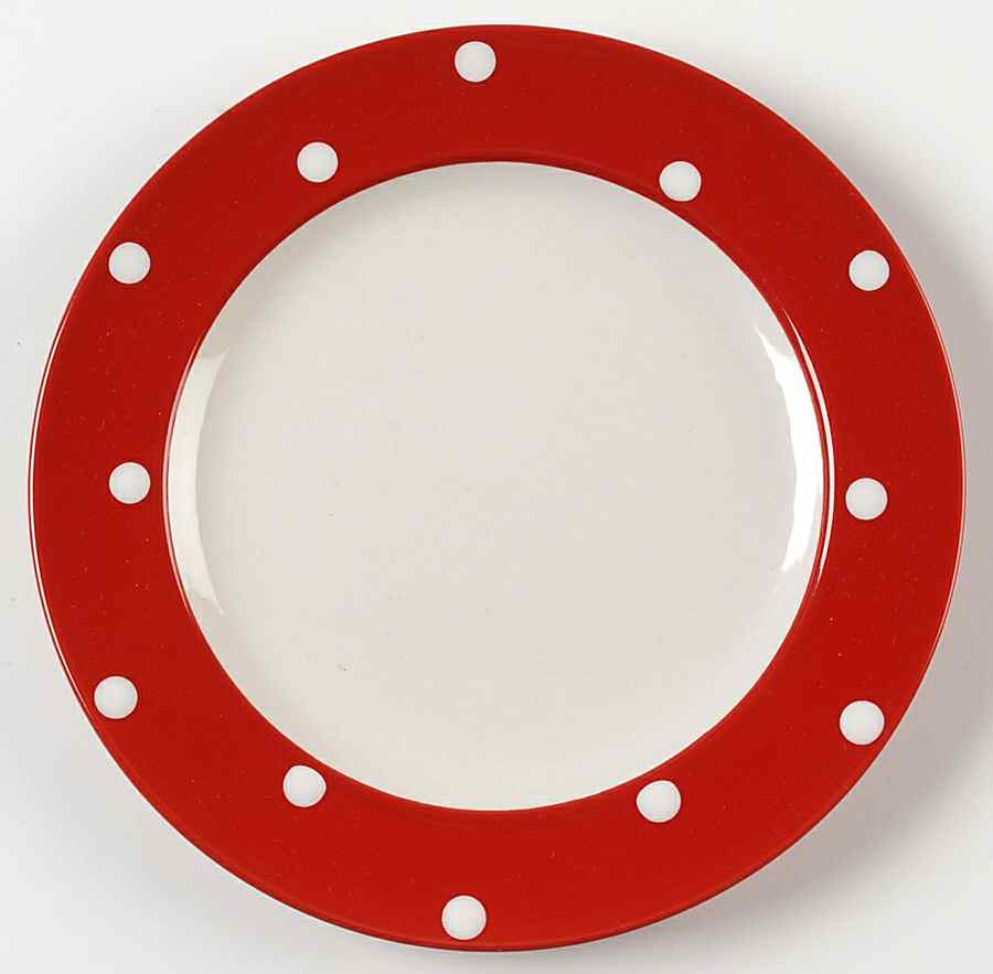 Dots Red Salad Plate by Signature-1
