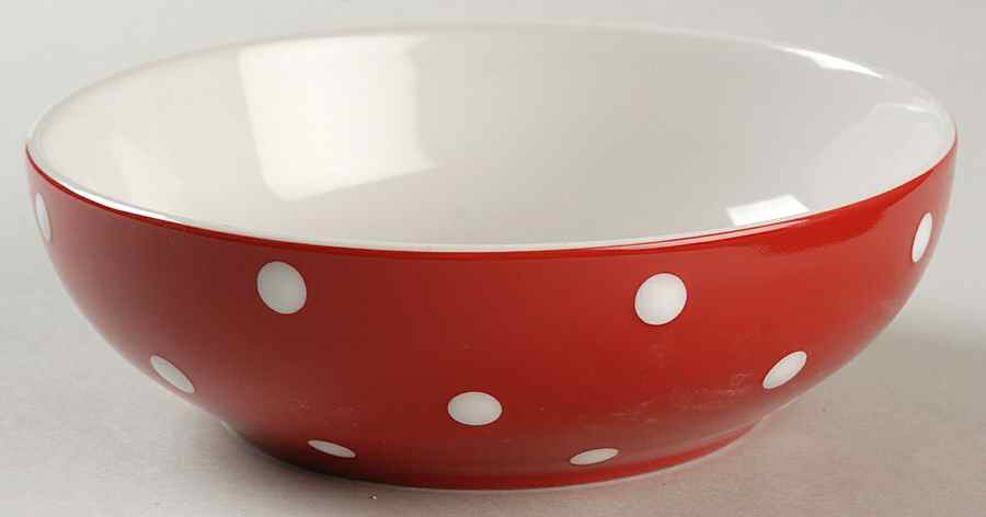 Dots Red Soup/Cereal Bowl by Signature-1