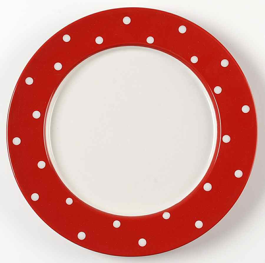 Dots Red Dinner Plate by Signature-1