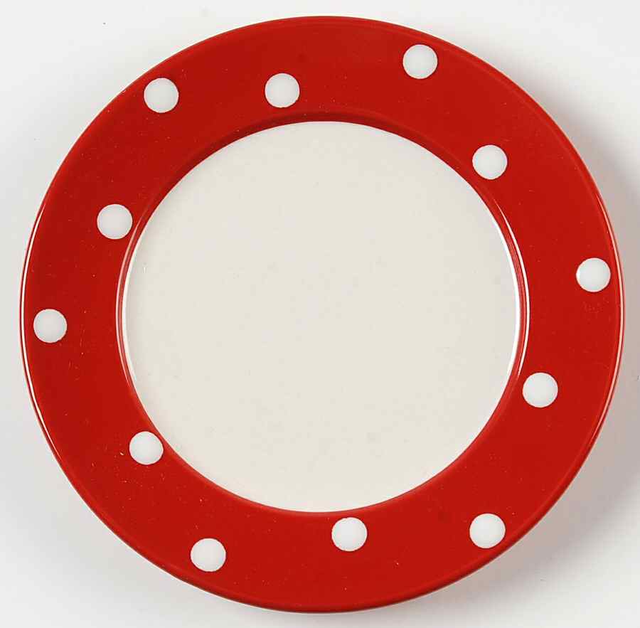 Dots Red Bread & Butter Plate by Signature-1