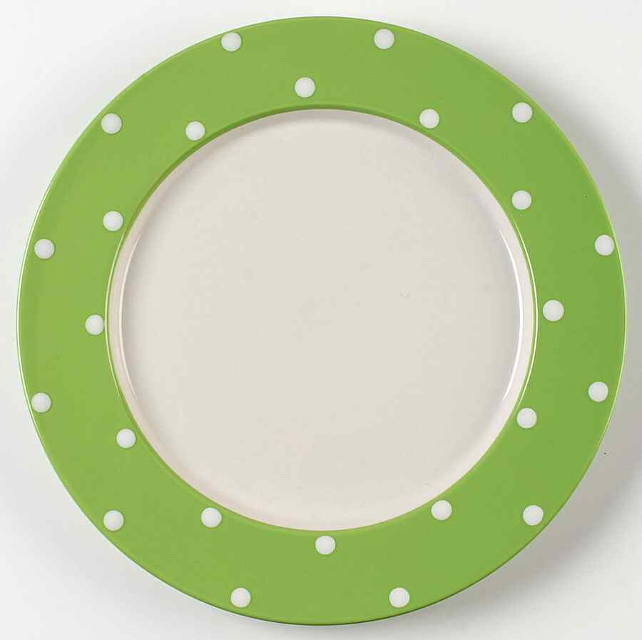 Dots Green Dinner Plate by Signature-1