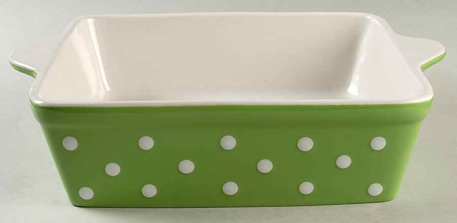 Dots Green 12" Square Baker by Signature-1