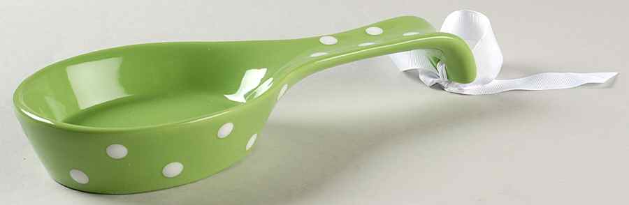 Dots Green Spoon Rest/Holder (Holds 1 Spoon) by Signature-1