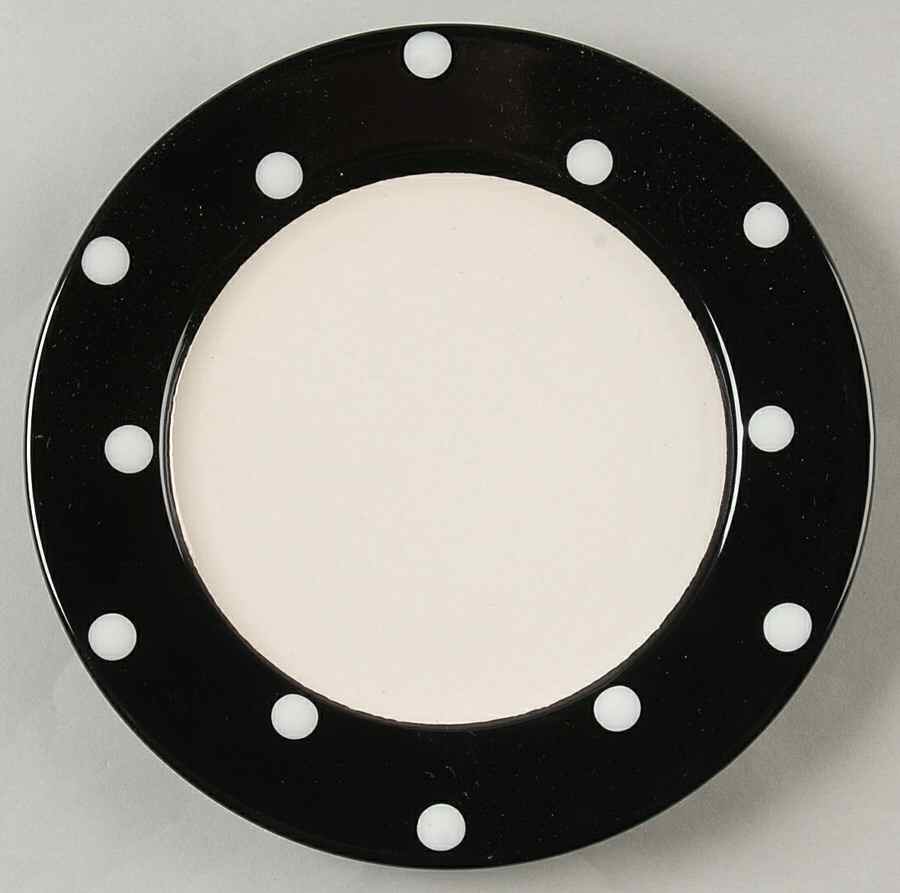 Dots Black Bread & Butter Plate by Signature-1