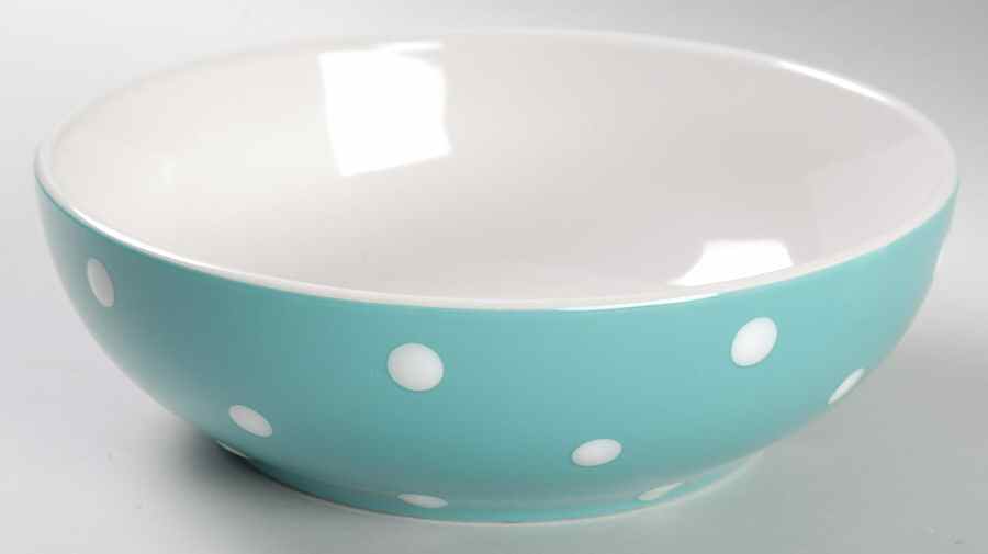 Dots Turquoise Soup/Cereal Bowl by Signature-1