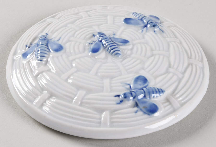 Bees Blue Lid for Mug by Sadek-1