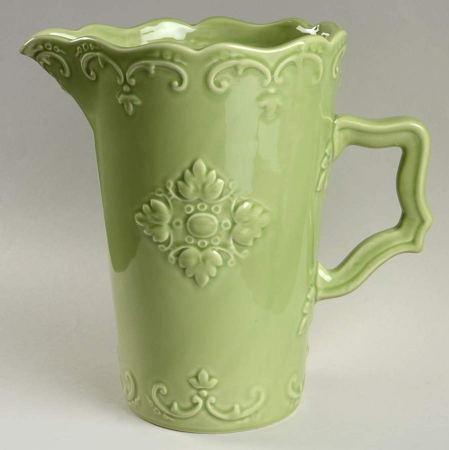 Fancy Scroll Green 72 Oz Pitcher by Sweet Olive Designs-1