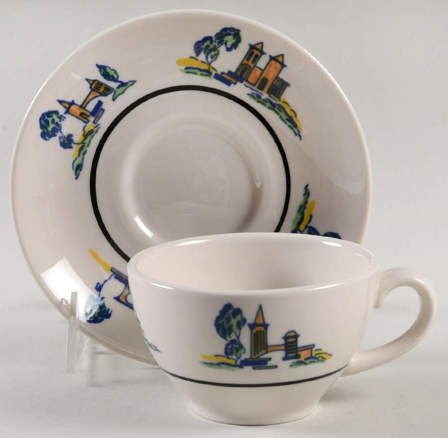 Cloister, The Flat Cup & Saucer Set by Syracuse-1