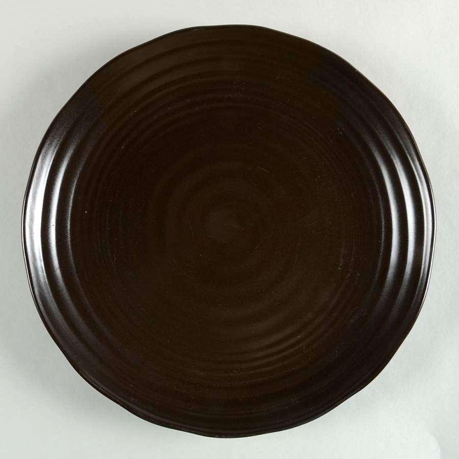 Swirl Charcoal Dinner Plate by Sango-1