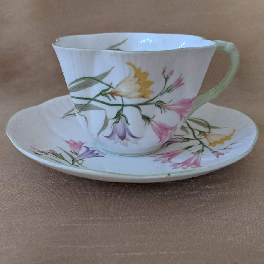 Freesia Footed Cup & Saucer Set by Shelley-1