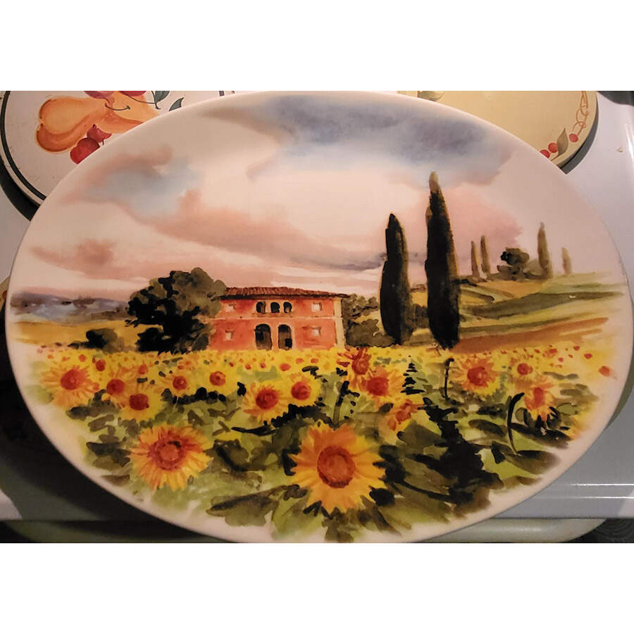 Tuscan Landscape 21" Oval Serving Platter by Sur La Table-1