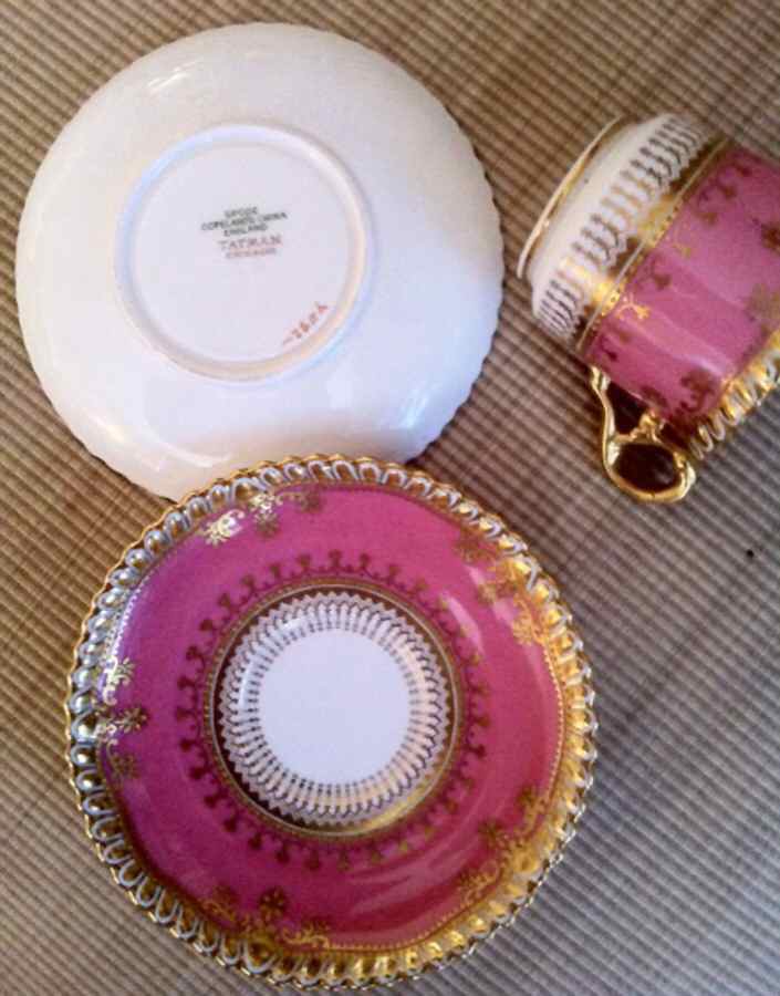 Y482 Flat Demitasse Cup & Saucer Set by Spode-1