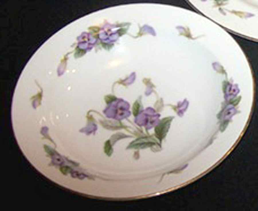 Pansy Rim Soup Bowl by Sango-1