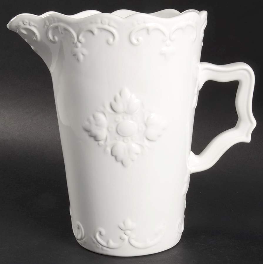Fancy Scroll White 72 Oz Pitcher by Sweet Olive Designs-1