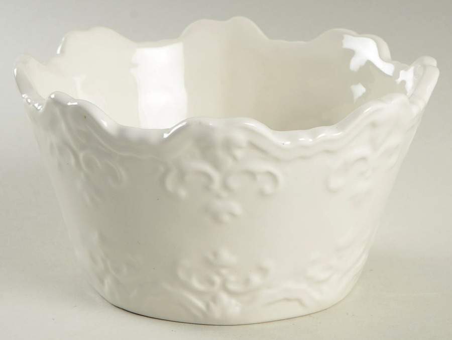 Fancy Scroll White Soup/Cereal Bowl by Sweet Olive Designs-1