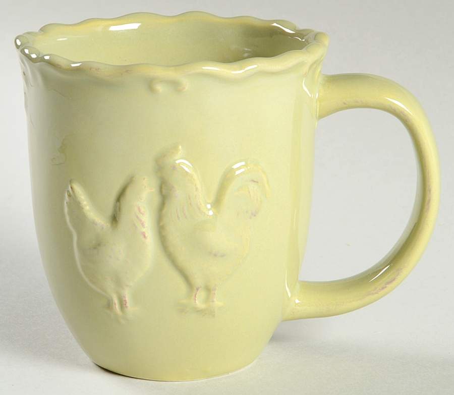 Embossed Rooster Antique Green Mug by Sweet Olive Designs-1