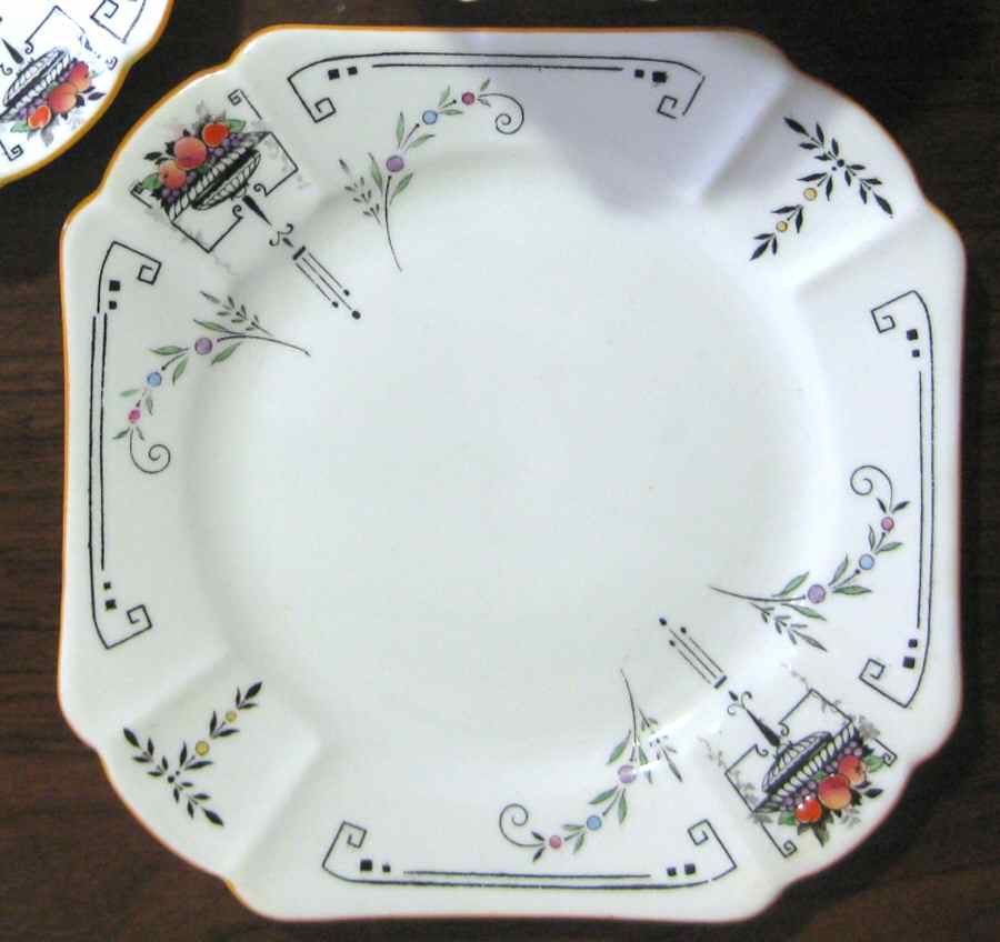 Bowl of Fruit Square Bread & Butter Plate by Shelley-1