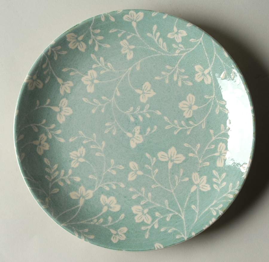 Fresh Flowers Aqua Salad Plate by Sango-1