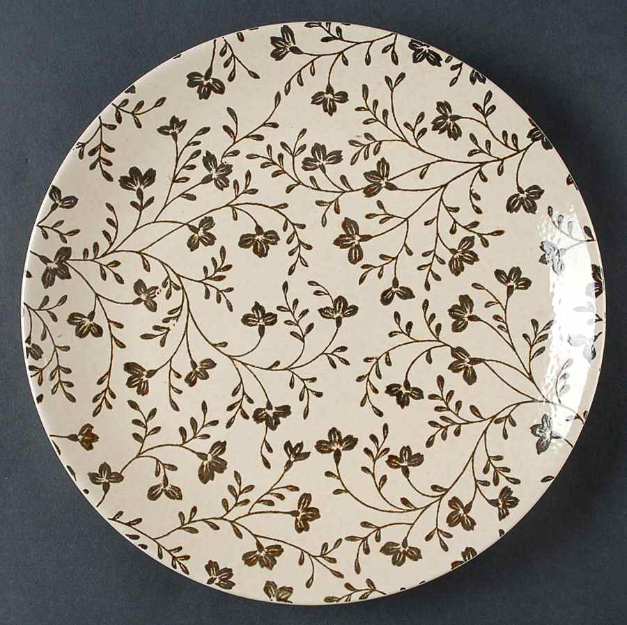 Fresh Flowers Black Dinner Plate by Sango-1