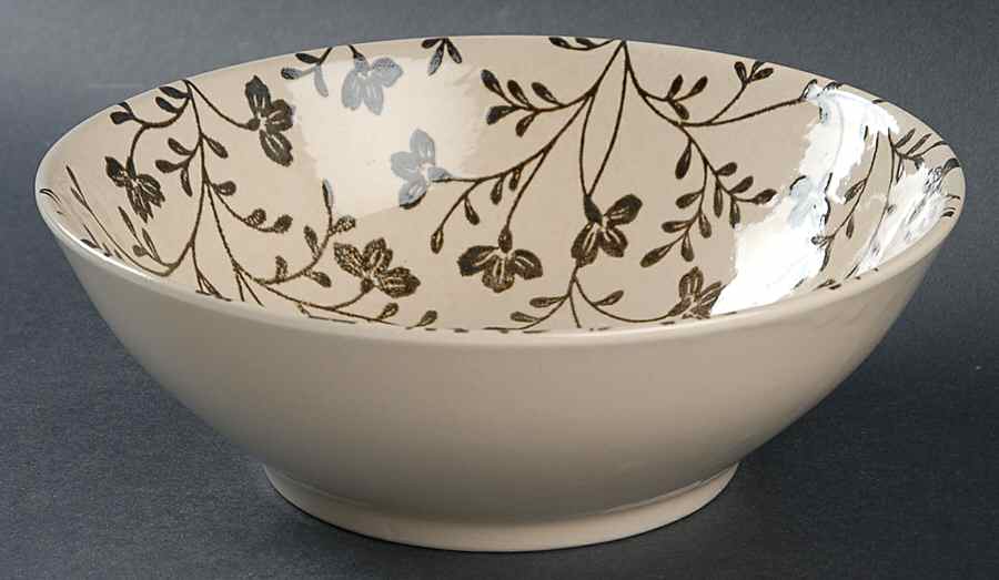 Fresh Flowers Black Soup/Cereal Bowl by Sango-1