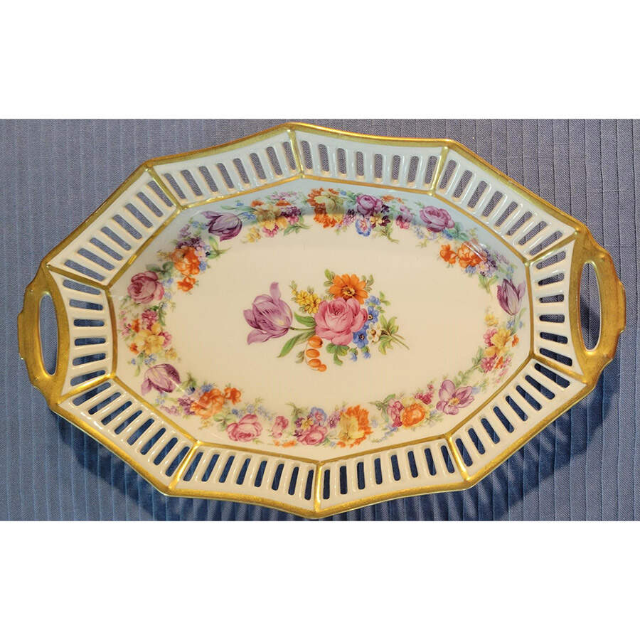 SCH646 10" Pierced Oval Bowl by Schumann - Bavaria-1