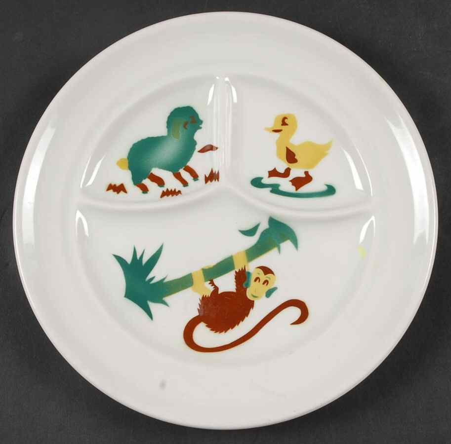 STR137 Divided Child's Plate by Sterling China (USA)-1