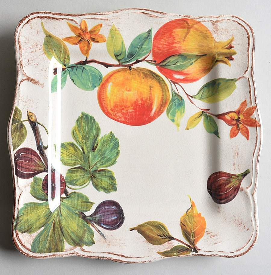 Autumn Fruit Square Salad Plate by Sur La Table-1