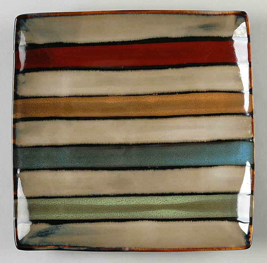 Vertigo Stripe Square Salad Plate by Sango-1