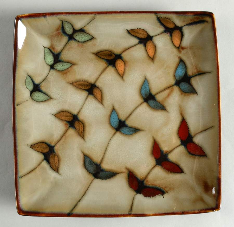 Flora Black Square Salad Plate by Sango-1