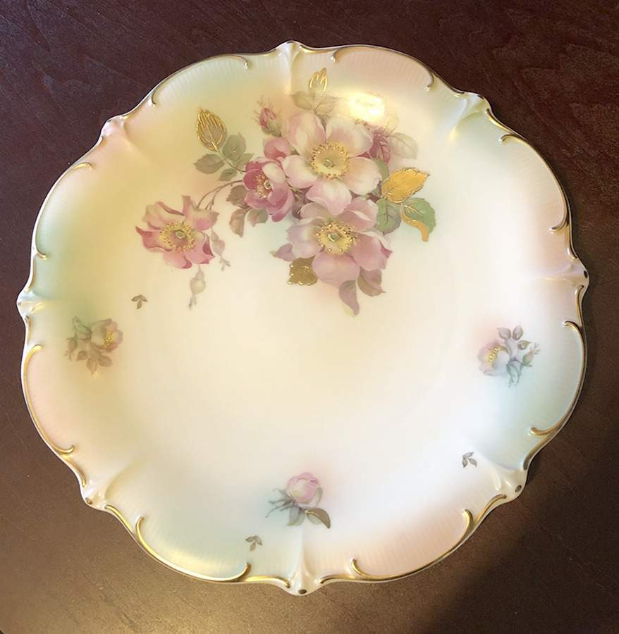 Wild Rose (Scallop, Rim , Not Embossed) 12" Chop Plate (Round Platter) by Schumann - Bavaria-1